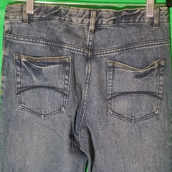 OP Jeans Youth 18 Bootcut Blue Baggy Fit Denim Wide Leg Skater Y2K Retro Vintage - Picture 5 of 9